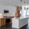 kitchen with white counter and pendant lighting